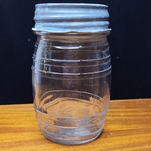 Vintage Glass Storage Jar with Silver Lid